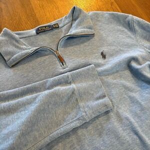 Menswear Polo by Ralph Lauren Small Pony Embroidered 1/4 Zip Pullover Sweatshirt